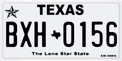 TX license plate BXH0156
