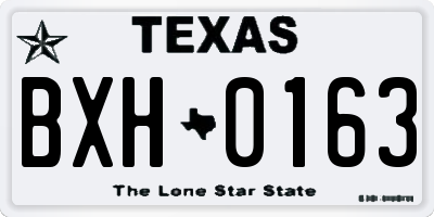TX license plate BXH0163