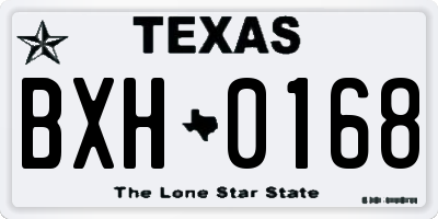 TX license plate BXH0168