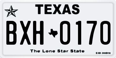 TX license plate BXH0170