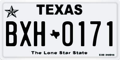 TX license plate BXH0171