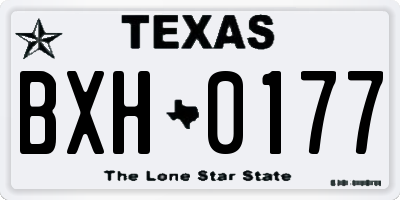 TX license plate BXH0177