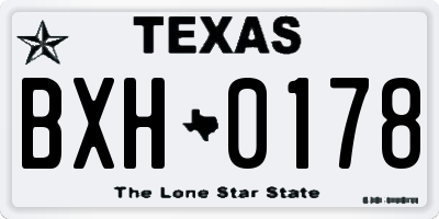 TX license plate BXH0178