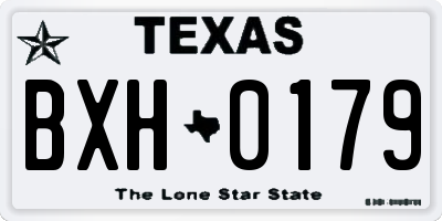 TX license plate BXH0179