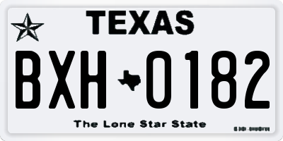 TX license plate BXH0182