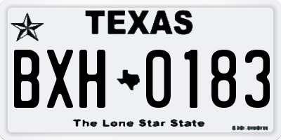 TX license plate BXH0183