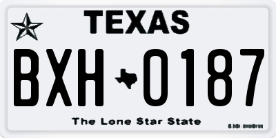 TX license plate BXH0187