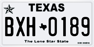 TX license plate BXH0189