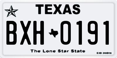 TX license plate BXH0191