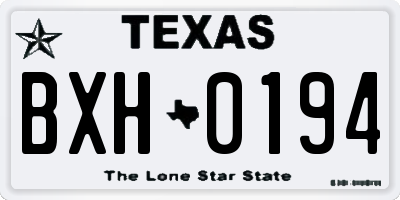 TX license plate BXH0194