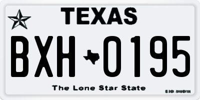 TX license plate BXH0195