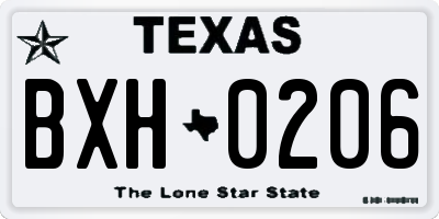 TX license plate BXH0206