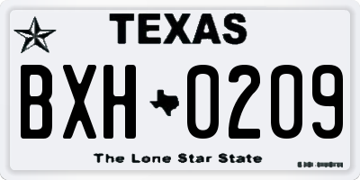TX license plate BXH0209