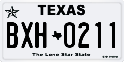 TX license plate BXH0211