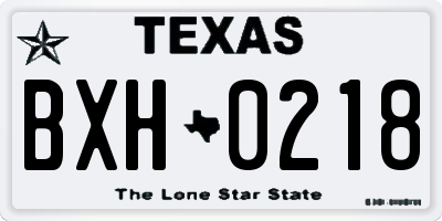 TX license plate BXH0218