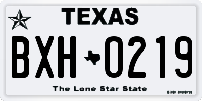TX license plate BXH0219