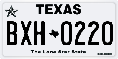 TX license plate BXH0220