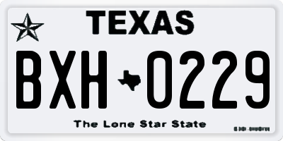 TX license plate BXH0229