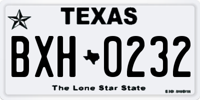 TX license plate BXH0232