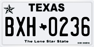 TX license plate BXH0236