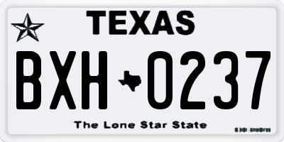TX license plate BXH0237