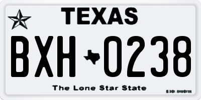TX license plate BXH0238
