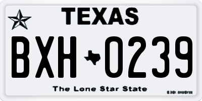 TX license plate BXH0239
