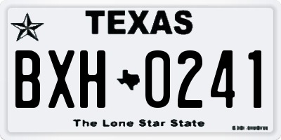 TX license plate BXH0241