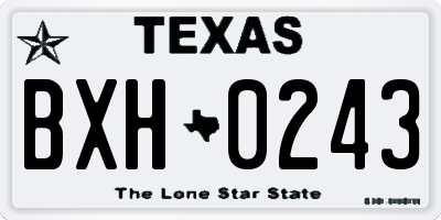 TX license plate BXH0243