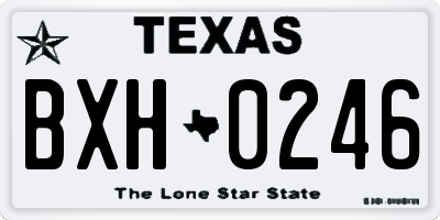 TX license plate BXH0246