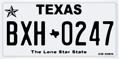 TX license plate BXH0247
