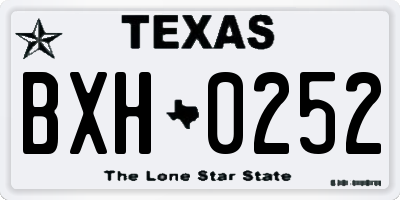 TX license plate BXH0252