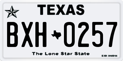 TX license plate BXH0257