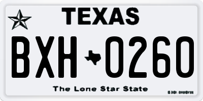 TX license plate BXH0260