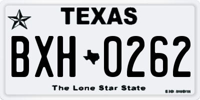 TX license plate BXH0262
