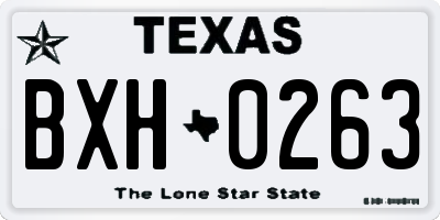 TX license plate BXH0263