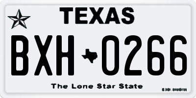 TX license plate BXH0266