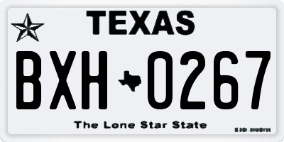 TX license plate BXH0267