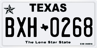 TX license plate BXH0268