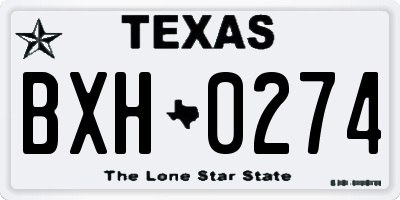TX license plate BXH0274