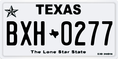 TX license plate BXH0277
