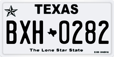 TX license plate BXH0282