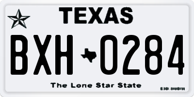 TX license plate BXH0284