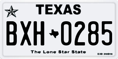 TX license plate BXH0285