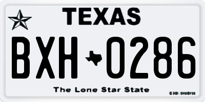 TX license plate BXH0286