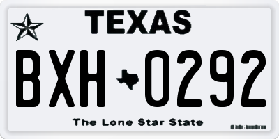 TX license plate BXH0292