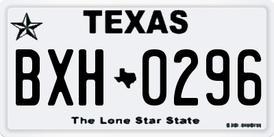 TX license plate BXH0296