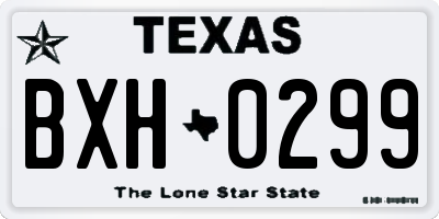 TX license plate BXH0299