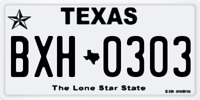TX license plate BXH0303