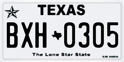 TX license plate BXH0305